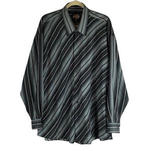 Valdise Gray Striped Button Down Shirt